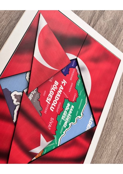 Çocuklar İçin Ay Yıldızlı Türk Bayrağı Ahşap Eğitim Seti – Milli Değerleriyle Tanışsın