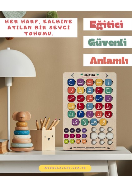 Eğlenceli Elif Ba Ahşap Set – Çocuklar İçin Harfleri Öğrenirken Dini Değerlerle Tanışma modelleri