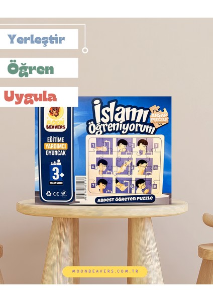 Erkek Abdest Eğitim Seti – Çocuklar İçin Islamî Temizlik Bilinci Kazandıran Ahşap Puzzle Seti fiyatları
