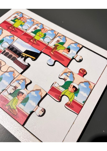 Çocuklar İçin Erkek Namaz Öğretici Set – Eğlenceli ve Kalıcı Ahşap Puzzle Seti fırsatları