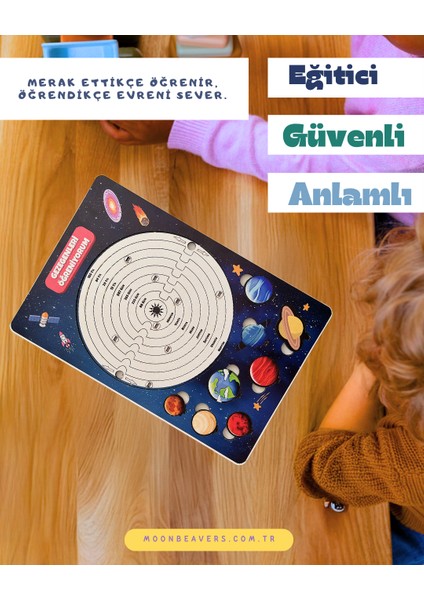 Çocuklar İçin Ahşap Güneş Sistemi Seti – Gezegenleri Eğlenerek Öğrenme Fırsatı! modelleri