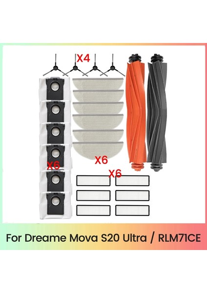 S20 ULTRA/RLM71CE Elektrikli Süpürge Parçaları Için 24 Parça Aksesuar Seti Ana Yan Fırça Paspas Pedleri Filtreler Toz Torbaları (Yurt Dışından) fiyatları
