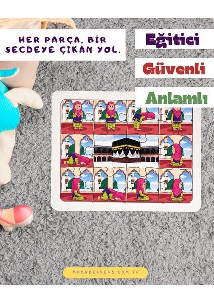 Kız Çocukları İçin Namaz Kılmayı Öğreten Eğitici Ahşap Set | Adım Adım Sevgiyle Namaza Alışma fiyatları