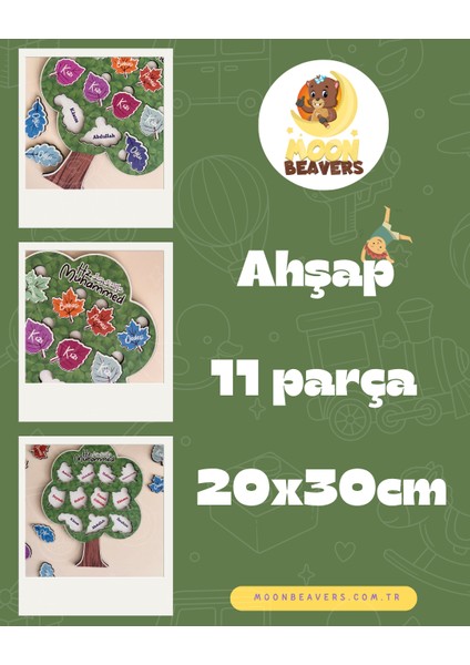 Çocuklar İçin Peygamber Efendimizin Ailesini Tanıtan Eğitici Ahşap Set | Manevi Değerlerle Büyüsünler fırsatları