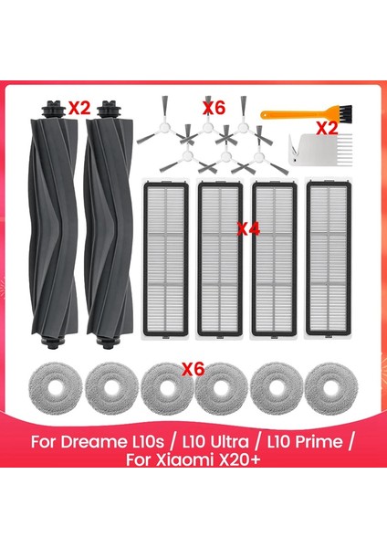 L10S / L10 Ultra / L10 Prime / X20+ Robot Süpürge Parçaları Ana Yan Fırça Hepa Filtreleri Paspas Bezi (Yurt Dışından) fiyatları