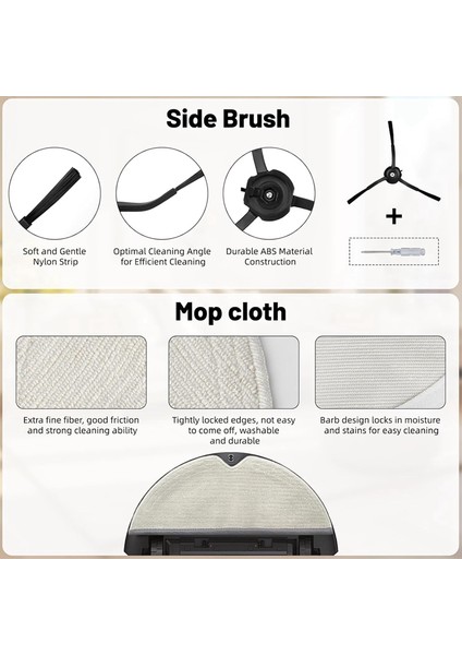 Q5 Pro/q5 Pro+,q8 Max/q8 Max+ Elektrikli Süpürge Aksesuarları Ana Yan Fırça Hepa Filtre Paspas Bezi Toz Torbaları (Yurt Dışından) fırsatları