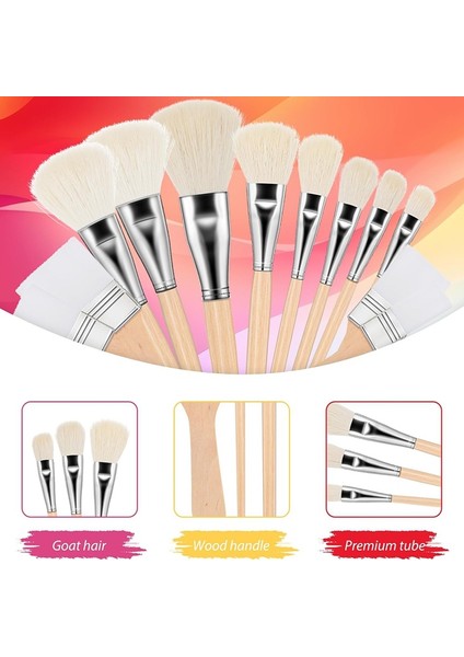 Akrilik Boya Fırçaları, Çeşitli Boyutlarda Ahşap Saplı Boya Fırçası Seti, Akrilik Suluboya Yağlıboya Yüz Sanatı (Yurt Dışından) modelleri