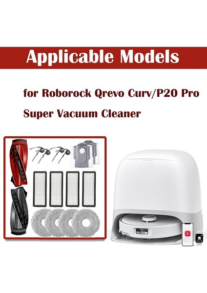 Qrevo CURV/P20 Pro Super Elektrikli Süpürge Yedek Parçaları Ana Yan Fırça Hepa Filtreleri Paspas Bezi Toz Torbaları (Yurt Dışından) indirimleri