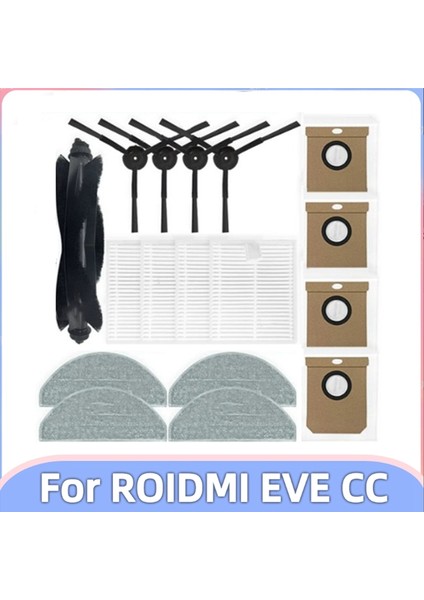 Eve cc / SDJ12RM Robot Süpürge Ana Yan Fırça Hepa Filtre Paspas Bezi Toz Torbası Için 17 Adet Yedek Parça (Yurt Dışından) modelleri