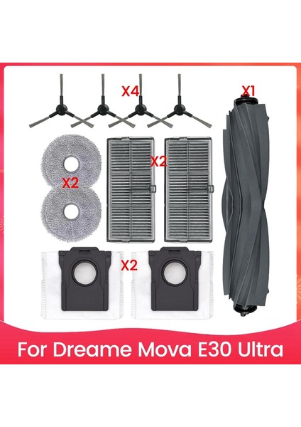 E30 Ultra Robot Süpürge Yedek Parçaları Ana Yan Fırça Hepa Filtre Paspas Pedi Toz Torbası (Yurt Dışından) fiyatları