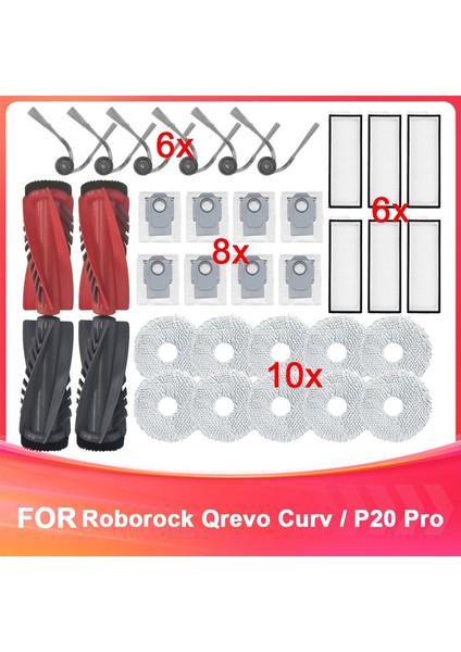 Qrevo CURVE/P20 Pro Elektrikli Süpürge, Ana Fırça, Yan Fırça, Filtre, Paspas ve Toz Torbası Için Yedek Aksesuar Seti (Yurt Dışından) fiyatları
