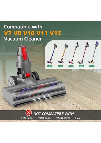 LED Farlı V7 V8 V10 V11 V15 Akülü Dikey Elektrikli Süpürgeler Için Silindir Zemin Fırça Başlığı Değişimi (Yurt Dışından) indirimleri