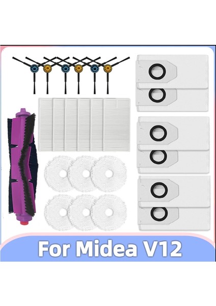 V12 Robot Süpürge Yıkanabilir Ana Yan Fırça Paspas Bezi Hepa Filtre Toz Torbası Yedek Parçaları Için 25 Adet (Yurt Dışından) fiyatları