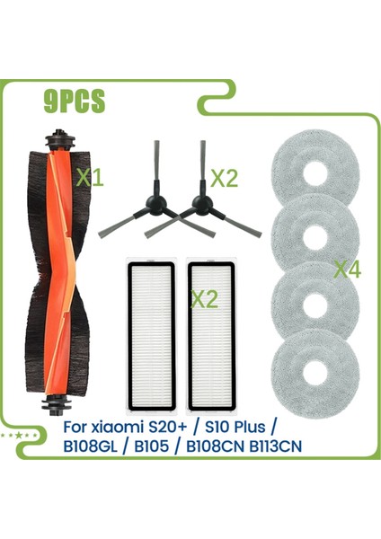 Robot Süpürge S20+ / S10 Plus / B108GL / B105 / B108CN B113CN Parçalar Aksesuarlar Ana Yan Fırça Filtreler Paspaslar (Yurt Dışından)