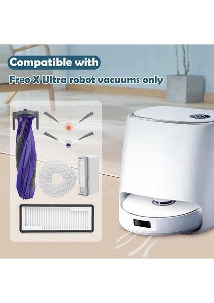 Freo x Ultra Robot Süpürge Aksesuar Seti Ana Yan Fırça Hepa Filtreler Paspas Pedleri Toz Torbaları (Yurt Dışından) indirimleri
