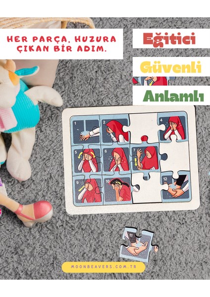 Kız Çocukları İçin Abdest Almayı Öğreten Eğitici Ahşap Set | Dini Değerlerle Büyüyen Nesiller modelleri