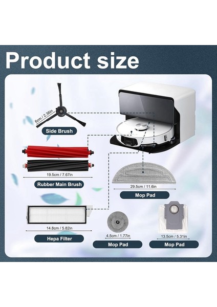 S8 Maxv Ultra Vakum Robotu Yedek Parçaları Ana Yan Fırça Hepa Filtre Paspas Bezi Toz Torbaları Aksesuarları (Yurt Dışından) modelleri