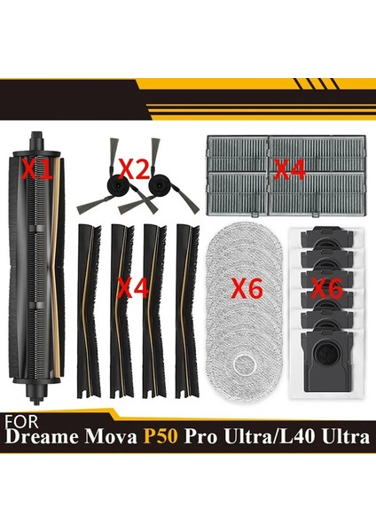 P50 Pro Ultra/ X40 Ultra / L40 Ultra Parçaları Için Ana Silindir Yan Fırça Filtre Paspas Bezi Toz Torbası (Yurt Dışından) fiyatları