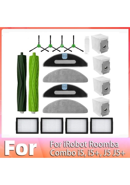 J5, J5+ Plus, I5, I5+ Plus Kombo Yedek Parçaları Için 19 Parça Silindir Yan Fırça Hepa Filtre Toz Torbası Paspas (Yurt Dışından) fiyatları