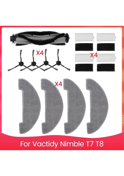 Vactidy T7 T8 Için Yedek Parçalar, Robot Süpürge Aksesuarları Seti Ana Yan Fırça Hepa Filtre Paspas Torbaları (Yurt Dışından) fiyatları