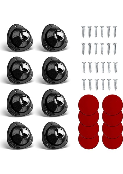 Mobilya Küçük - Elektrikli Ev Aletleri, Paspas Kovaları, Masa Ayakları, Saksılar Için Döner Bilyalı Tekerlekler 8 Adet (Yurt Dışından)