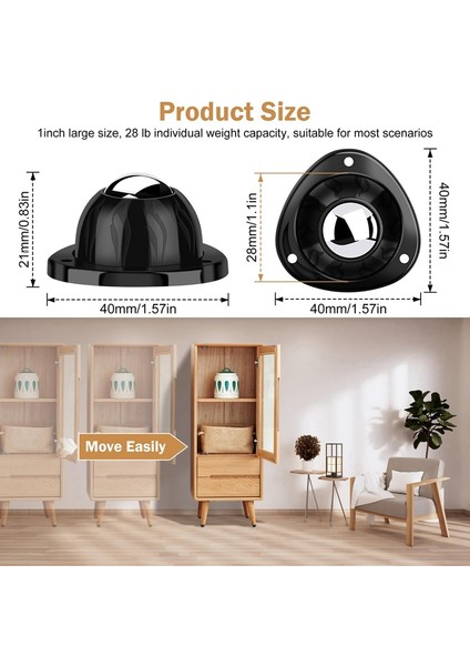 Mobilya Küçük - Elektrikli Ev Aletleri, Paspas Kovaları, Masa Ayakları, Saksılar Için Döner Bilyalı Tekerlekler 8 Adet (Yurt Dışından) fiyatları