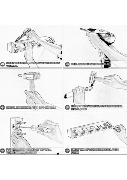 Süpürgelik ve Duvara Monte Bahçe Aletleri Düzenleyici Mutfak, Dolap, Garaj ve Çamaşır Odası Depolama 5 Yuva ve 6 Kanca (Yurt Dışından) indirimleri