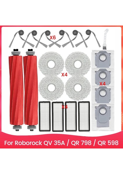 35A / Qr 798 / Qr 598 Robot Süpürge Ana Yan Fırça Hepa Filtre Toz Torbası Paspas Pedi Için Aksesuar Kitleri (Yurt Dışından) fiyatları