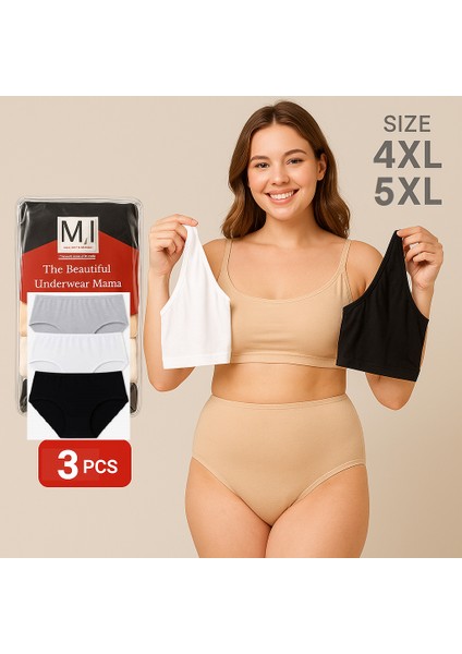 Kadın Büyük Beden (Mı Emay 6141 4xl ve 6152 5xl) 3'lü Yüksek Bel Bato Külot