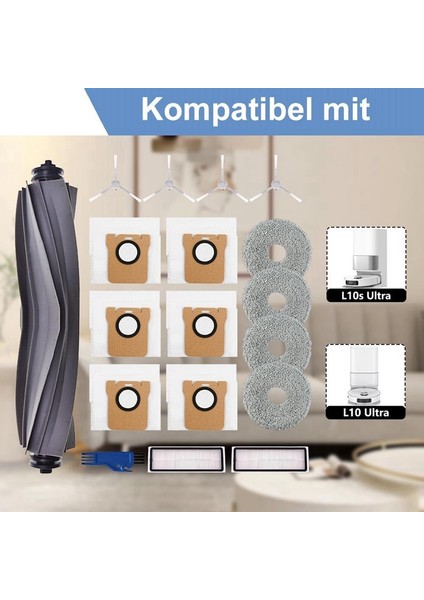 L10S Ultra / L10 Ultra / X20+ Ana Yan Fırça Hepa Filtreleri Paspas Bezi Toz Torbaları Robot Süpürge Için (Yurt Dışından) indirimleri