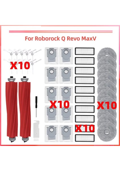 Q Maxv Robot Süpürge Ana Yan Fırça Hepa Filtre Paspas Toz Torbası Yedek Parça Aksesuarları (Yurt Dışından) fiyatları
