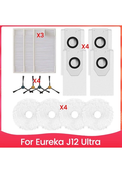 J12 Ultra Için Paspaslar, Toz Torbaları ve Yan Fırçalarla Etkili Temizlik Sağlayan Elektrikli Süpürge Aksesuar Seti (Yurt Dışından) fiyatları