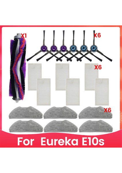 E10S Robot Süpürge Yedek Parça Aksesuar Seti Ana Yan Fırça Hepa Filtreler Paspas Pedi (Yurt Dışından)