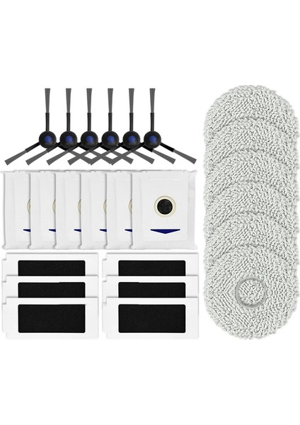 T30 Pro Omni Robot Yedek Yan Fırça Hepa Filtre Paspas Pedi Toz Torbası Yedek Parça Aksesuarları, 24 Adet (Yurt Dışından) modelleri