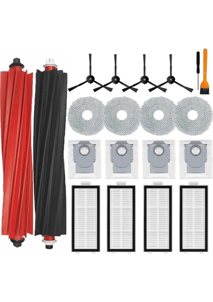 Qrevo Master Robot Için 20 Adet Elektrikli Süpürge Aksesuarları Ana Yan Fırçalar Paspas Bezi Toz Torbaları Hepa Filtreler (Yurt Dışından)