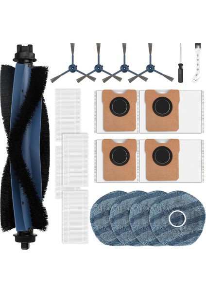 Omni C20 Robot Süpürge Aksesuar Seti Ana Yan Fırça Hepa Filtre Paspas Bezi Toz Torbaları (Yurt Dışından)