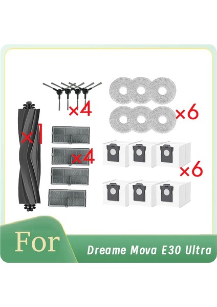 E30 Ultra Roller Yan Fırça Hepa Filtre Paspas Pedi Toz Torbası Ultra Aksesuarları Için 21 Adet (Yurt Dışından) fiyatları