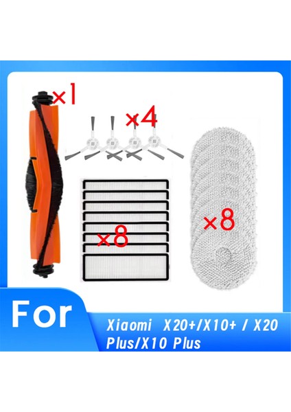 X20+/X10+ / X20 PLUS/X10 Plus Elektrikli Süpürge Aksesuarları Için 21 Adet Ana Yan Fırça Paspas Filtresi (Yurt Dışından)