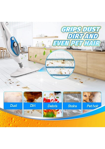 Thermapro 10'u 1 Arada Buharlı Paspas Temizleyicisi Için Buharlı Temizleyici Aksesuarları, Sert Ahşap Zeminler Için Yıkanabilir Mikrofiber Pedler (Yurt Dışından) modelleri