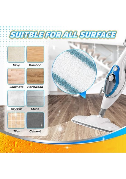 Thermapro 10'u 1 Arada Buharlı Paspas Temizleyicisi Için Buharlı Temizleyici Aksesuarları, Sert Ahşap Zeminler Için Yıkanabilir Mikrofiber Pedler (Yurt Dışından) fırsatları