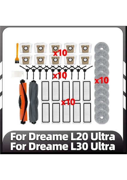 L20 Ultra / L30 Ultra / X20 Pro Robot Süpürge Için Aksesuar Seti Ana Yan Fırça Hepa Filtre Paspas Pedi Toz Torbası (Yurt Dışından) fiyatları