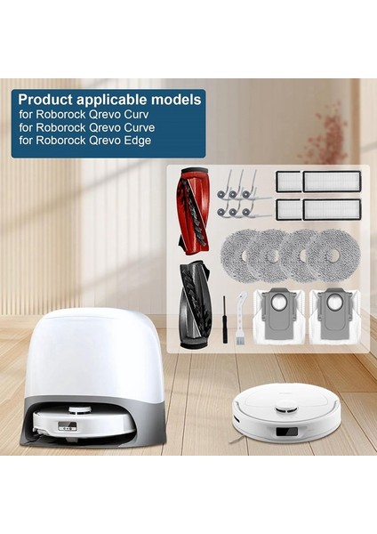 Qrevo Curve/qrevo Curv/qrevo Edge Robot Süpürge Ana Yan Fırça Hepa Filtre Paspas Pedleri Toz Torbaları (Yurt Dışından) modelleri
