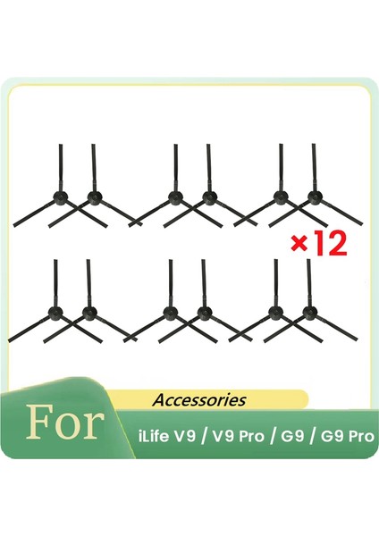 V9 / V9 Pro / G9 / G9 Pro Robot Süpürge Parçalarının Değiştirilmesi Için 12 Adet Yan Fırça (Yurt Dışından) fiyatları