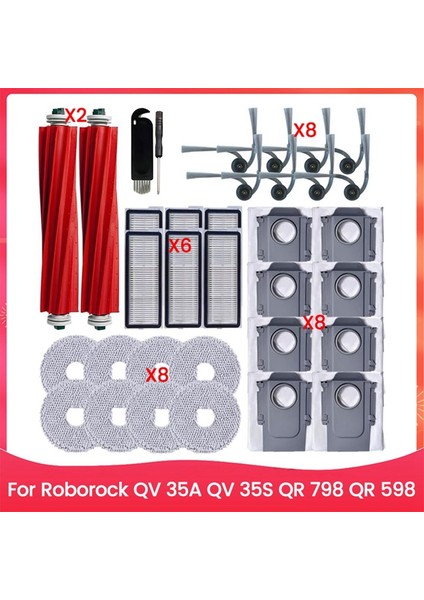 35A, 35S, Qr 798, Qr 598 Robot Süpürge Ana Yan Fırçalar Hepa Filtre Paspas Bezi Toz Torbaları (Yurt Dışından) fiyatları