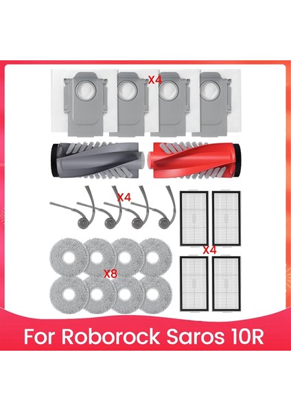 Saros 10R Robot Süpürge Aksesuar Seti Ana Yan Fırça Hepa Filtre Paspas Bezi Toz Torbası Aksesuarları (Yurt Dışından) fiyatları