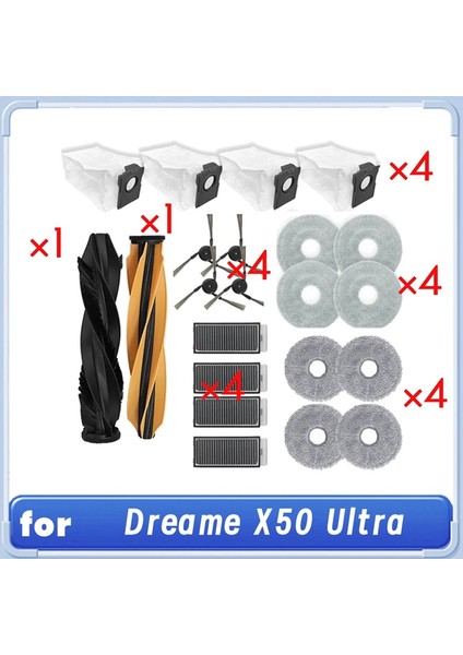 X50 Ultra Süpürge Robotu Temizleyici Parçalarının Değiştirilmesi Için 14 Adet Ana Yan Fırça Paspas Filtresi (Yurt Dışından) fiyatları