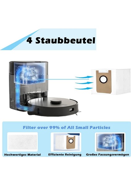 T20 Robot Süpürge Ana Yan Fırça Hepa Filtre Paspas Bezi Toz Torbası Yedek Parçaları (Yurt Dışından) indirimleri