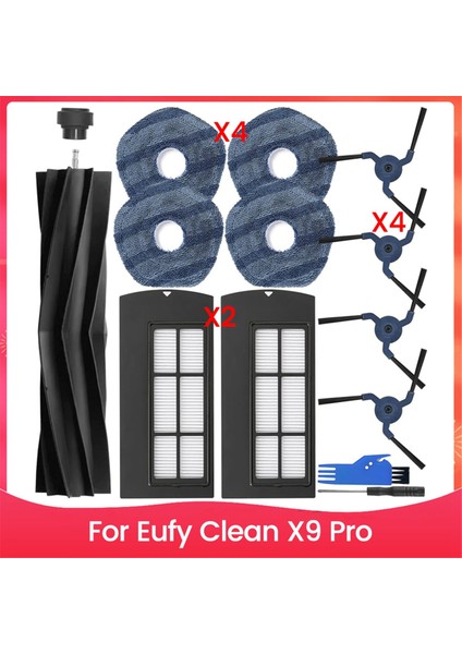 Clean X9 Pro Parçaları Aksesuarları Ana Yan Fırça Hepa Filtre Paspas Bezi Değişimi (Yurt Dışından)