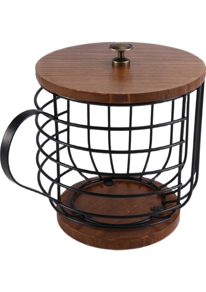 Kahve Kutusu Saklama Kutusu, Büyük Saklama Sepeti, Ahşap Taban ve Kapaklı, Mutfak ve Ofis Için Uygun. (Yurt Dışından)