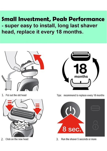 Braun Elektrikli Tıraş Makinesi 7020S 7025S 7085CC 7027CS 7071CC 7075CC Için 7 Serisi Yedek Başlık 73S (Yurt Dışından) fırsatları